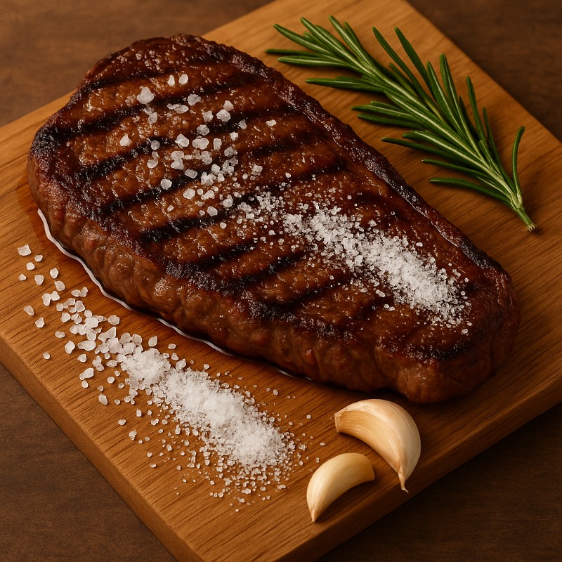 Entrecote met zeezout en tafelzout