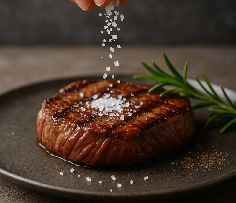 Finishing salt op biefstuk