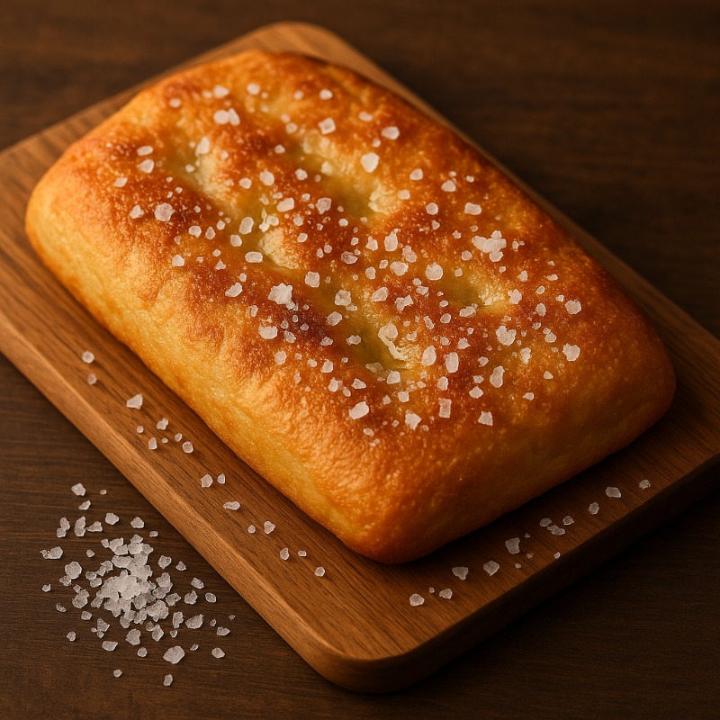 Gebakken brood met Fleur de Sel zout